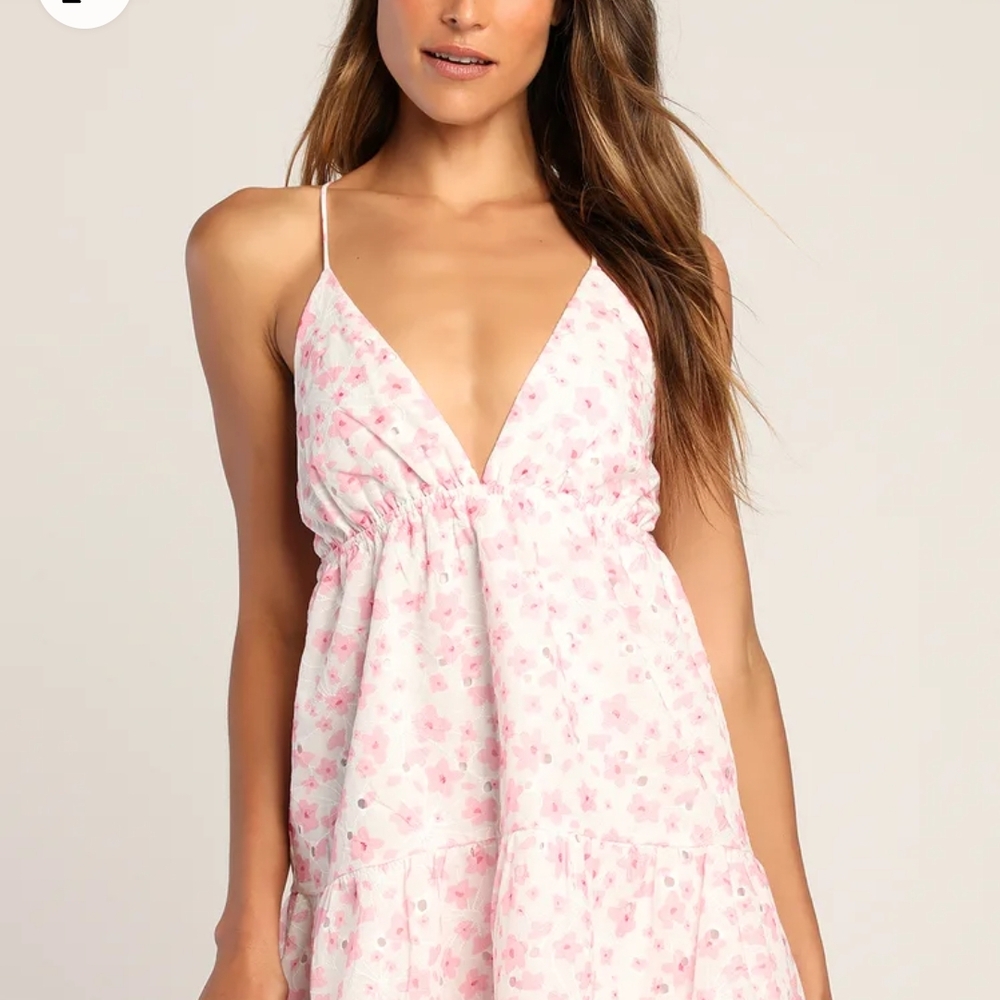 Floral Pink Spaghetti Strap Dress